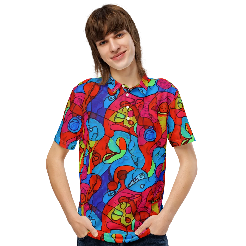 Vivid Orbit on Men's Slim Fit Polo Shirt — Front