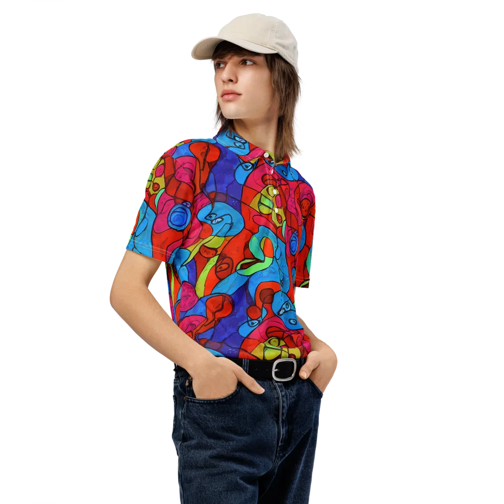 Vivid Orbit on Men's Slim Fit Polo Shirt — Right Front