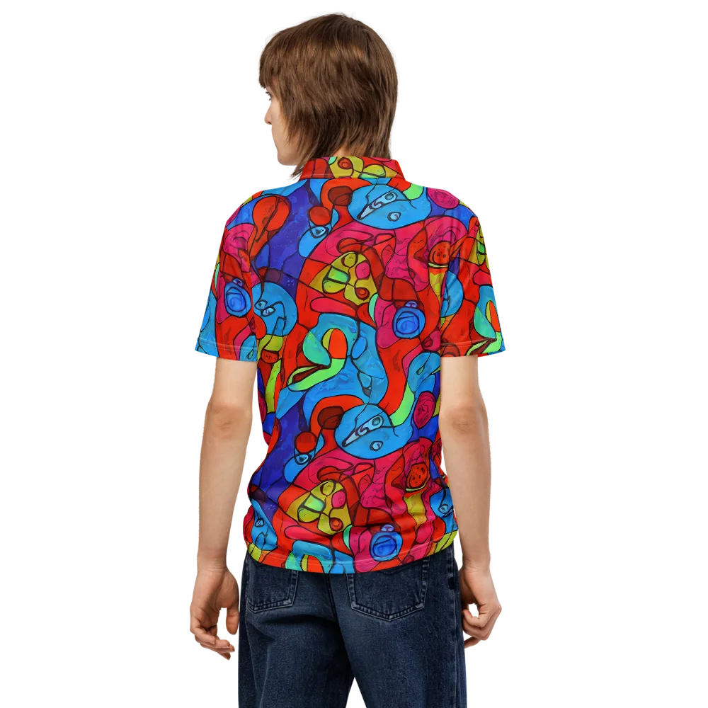 Vivid Orbit on Men's Slim Fit Polo Shirt — Back