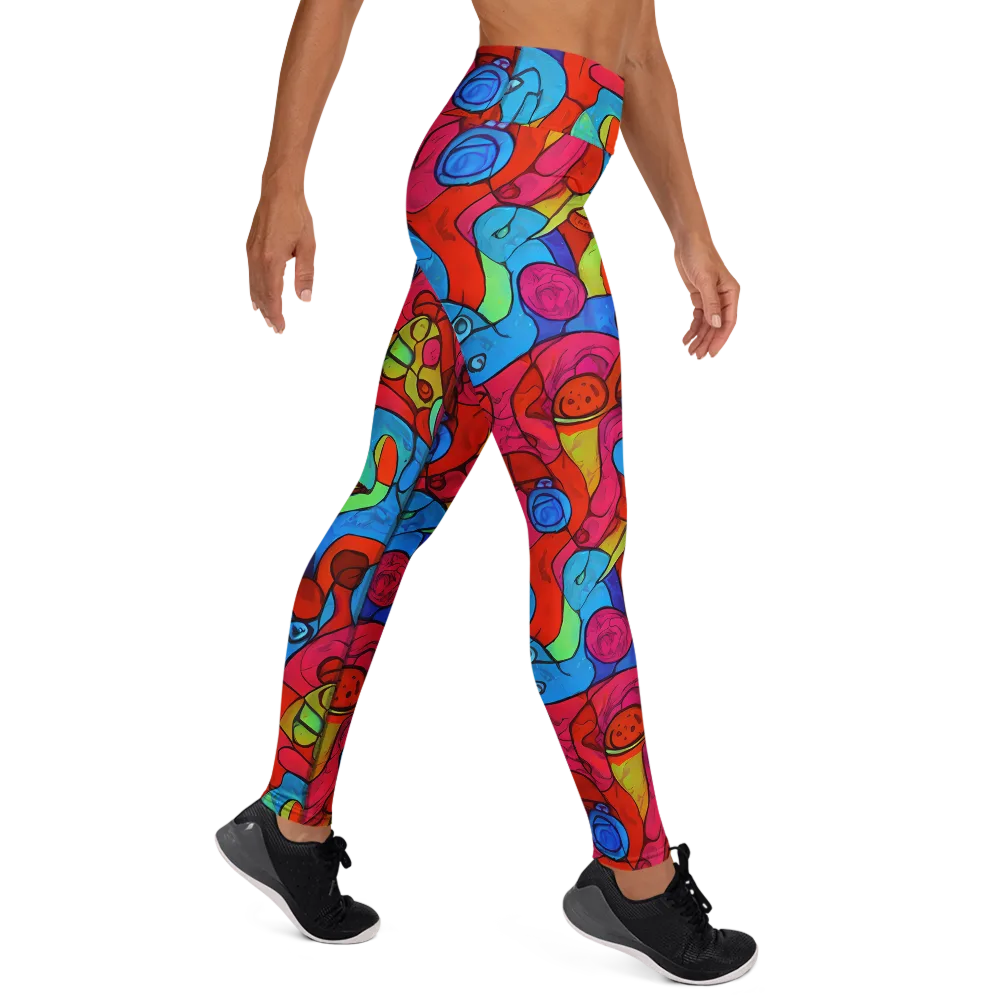 Vivid Orbit on Yoga Leggings — Right