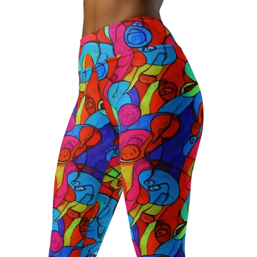 Vivid Orbit on a Yoga Leggings