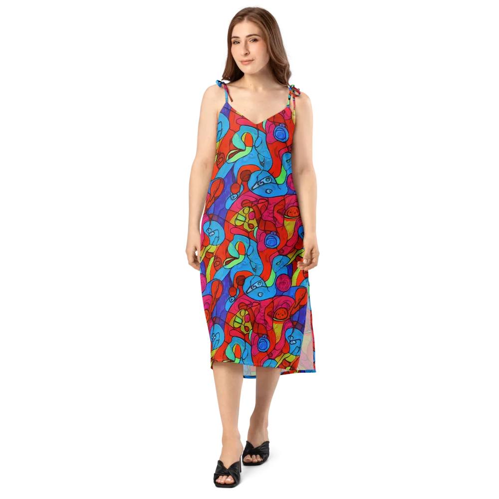 Vivid Orbit on Slip Dress — Front