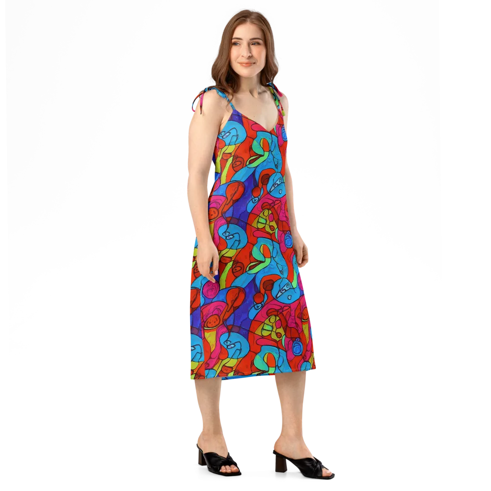 Vivid Orbit on Slip Dress — Right Front