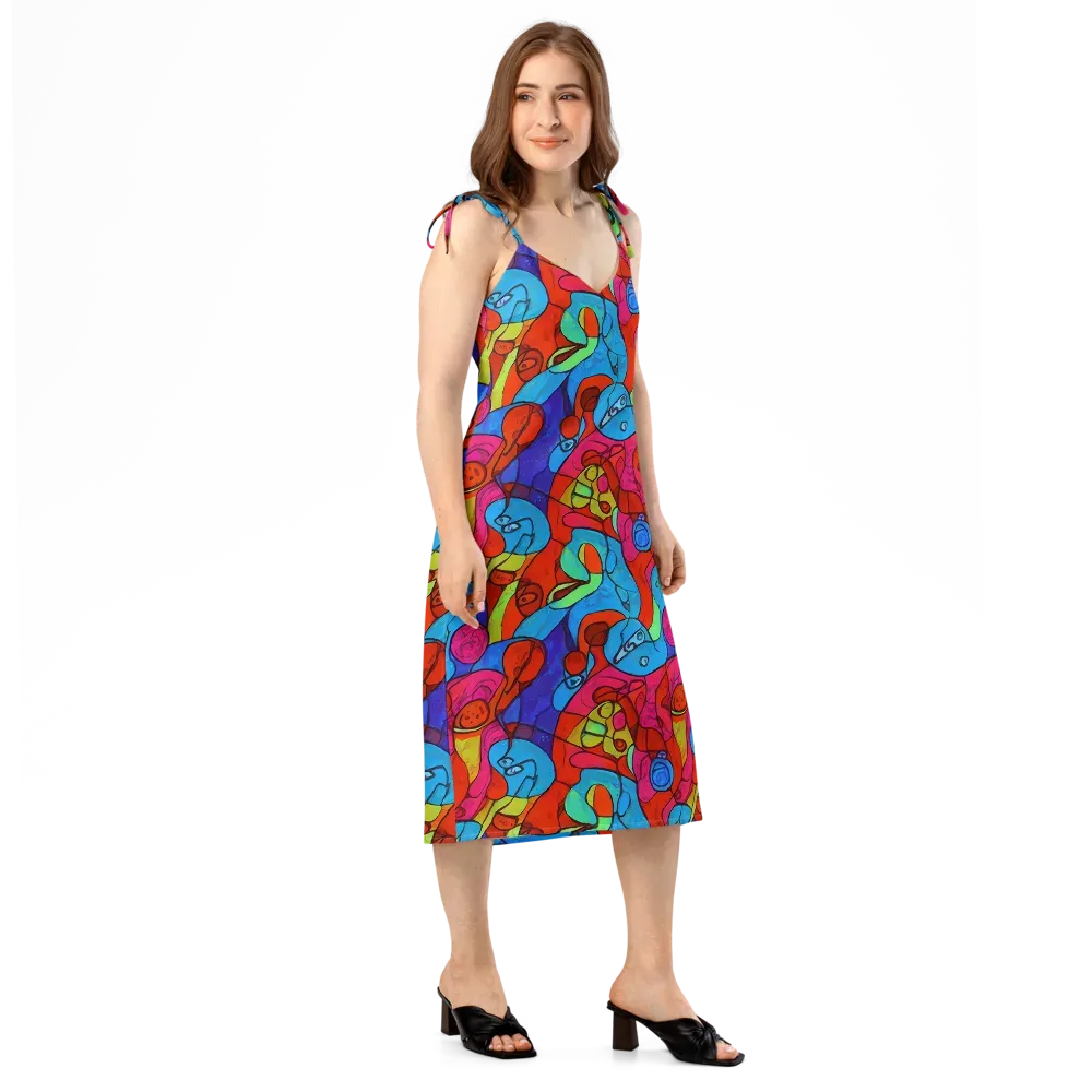 Vivid Orbit on Slip Dress — Right Front