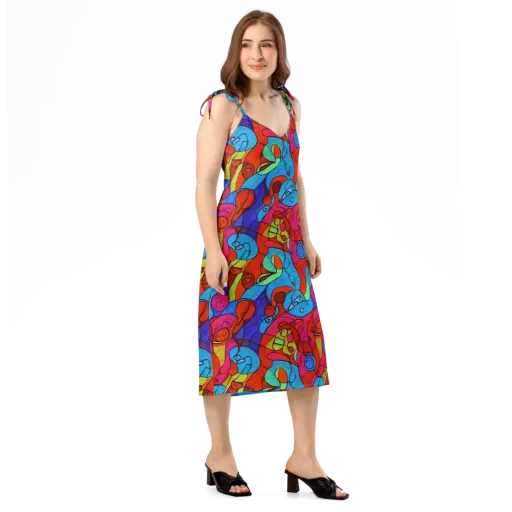 Vivid Orbit on a Slip Dress