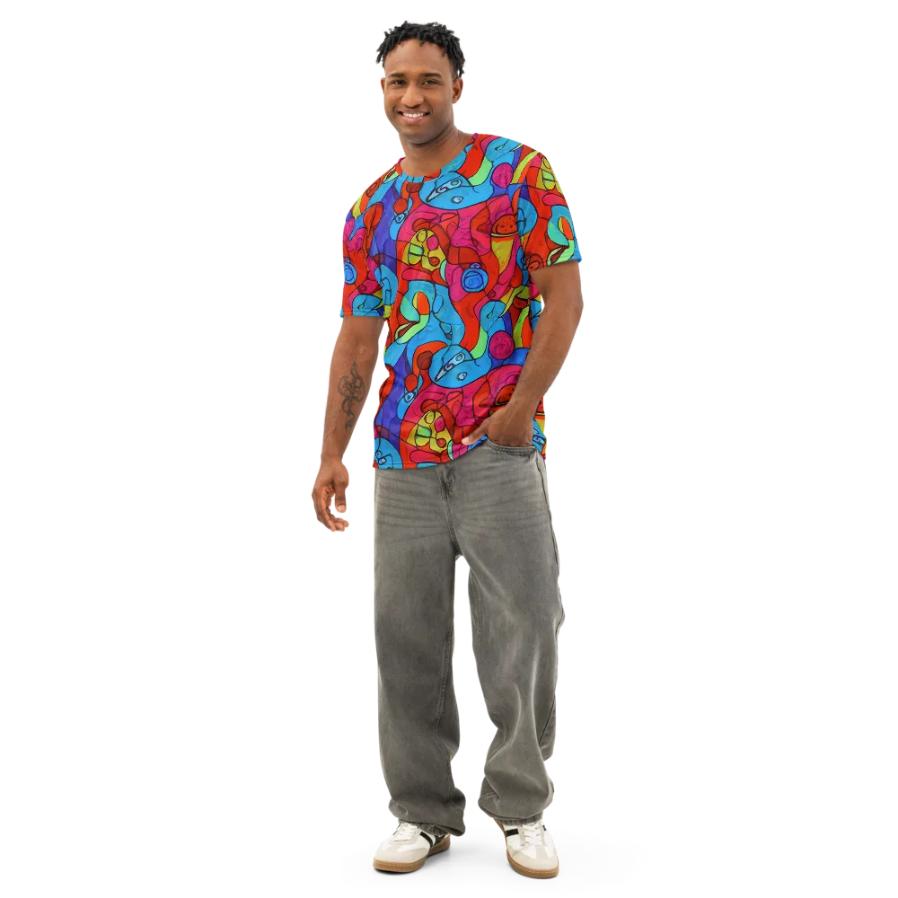 Vivid Orbit on Men's Cotton Crew Neck T-Shirt — Front