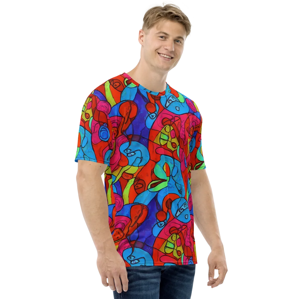 Vivid Orbit on Men's Crew Neck T-Shirt — Right
