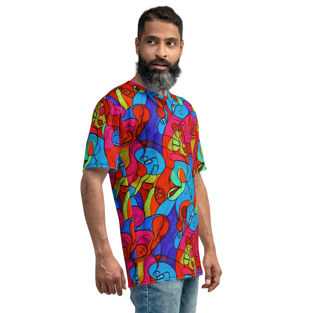 Vivid Orbit on Men's Crew Neck T-Shirt — Right