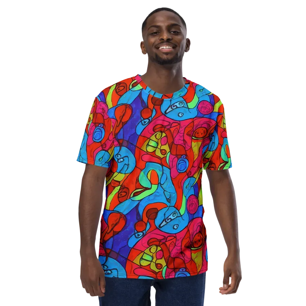 Vivid Orbit on Men's Crew Neck T-Shirt — Front