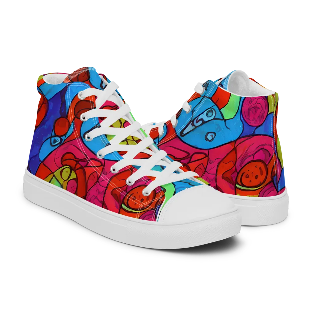 Vivid Orbit on Men's High Top Canvas Shoes — Right