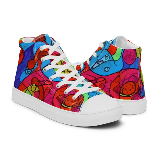 Vivid Orbit on a Men's High Top Canvas Shoes