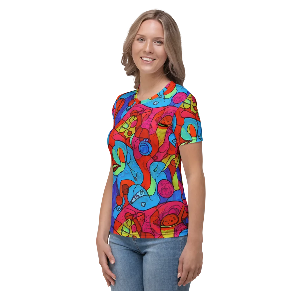 Vivid Orbit on Women's Crew Neck T-Shirt — Left