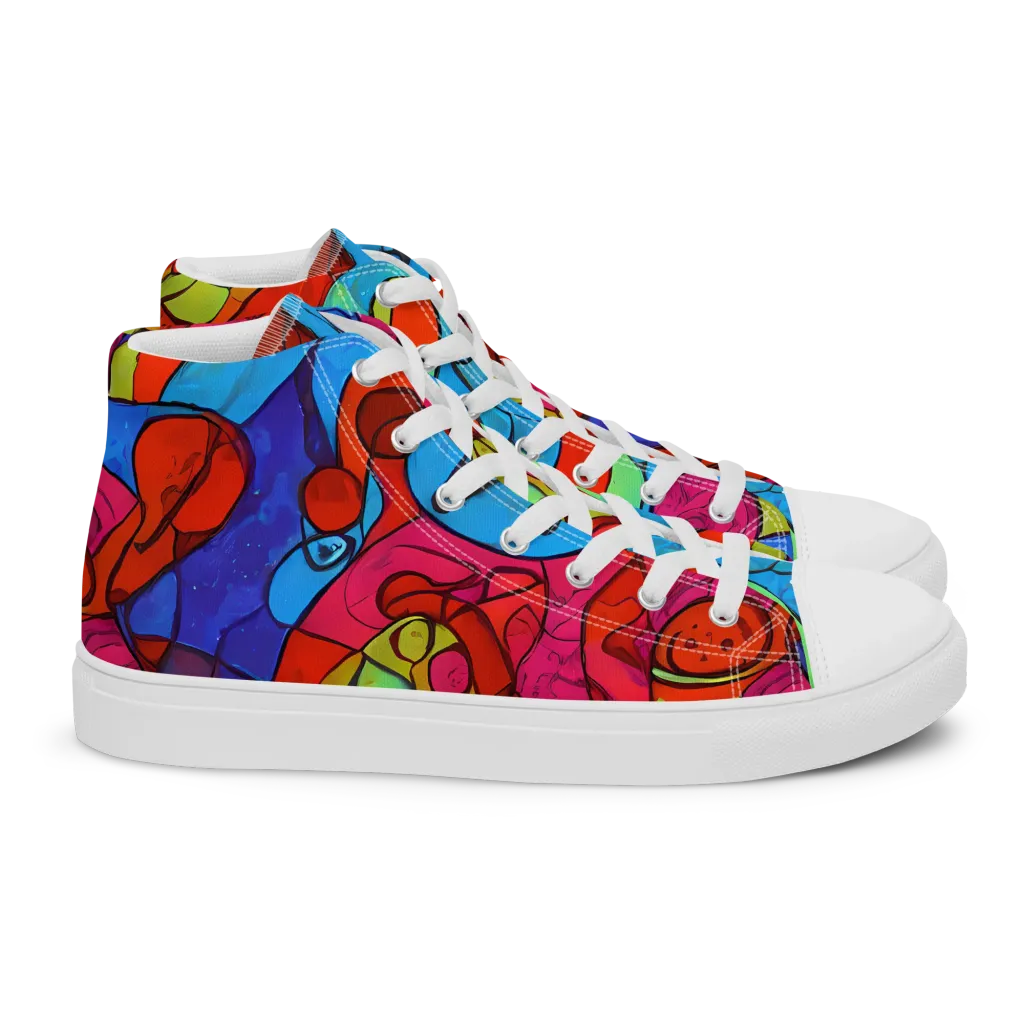 Vivid Orbit on Women's High Top Canvas Shoes — Right