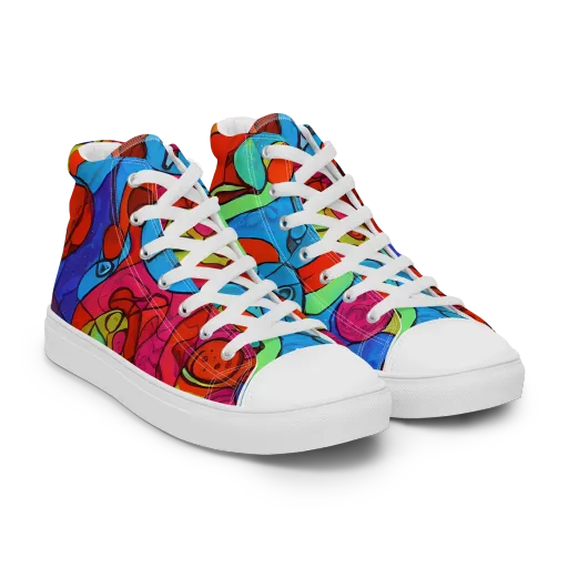 Vivid Orbit on a Women's High Top Canvas Shoes