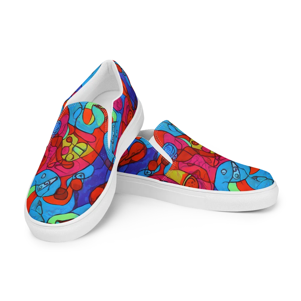 Vivid Orbit on Men's Slip-On Canvas Shoes — Left Front