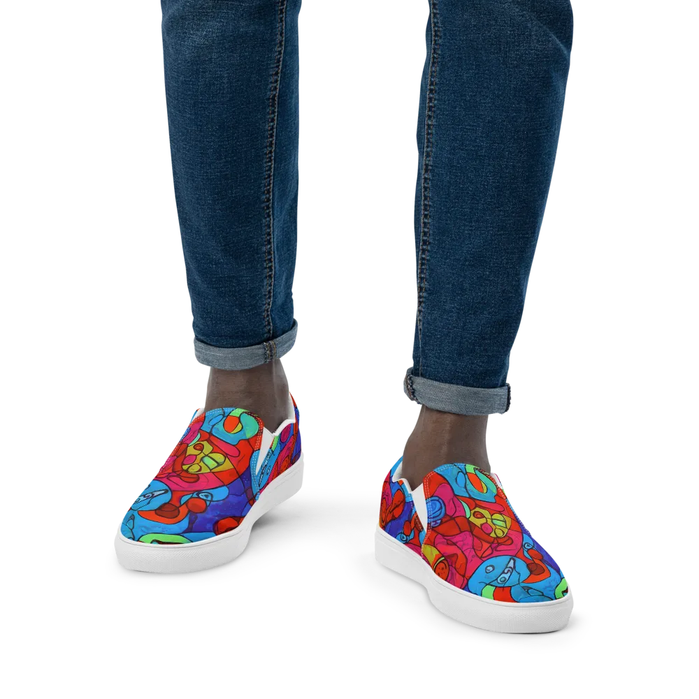 Vivid Orbit on Men's Slip-On Canvas Shoes — Front
