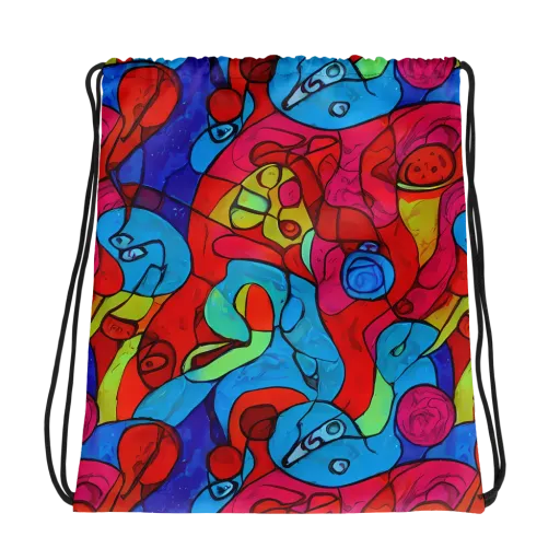 Vivid Orbit on a Drawstring Bag