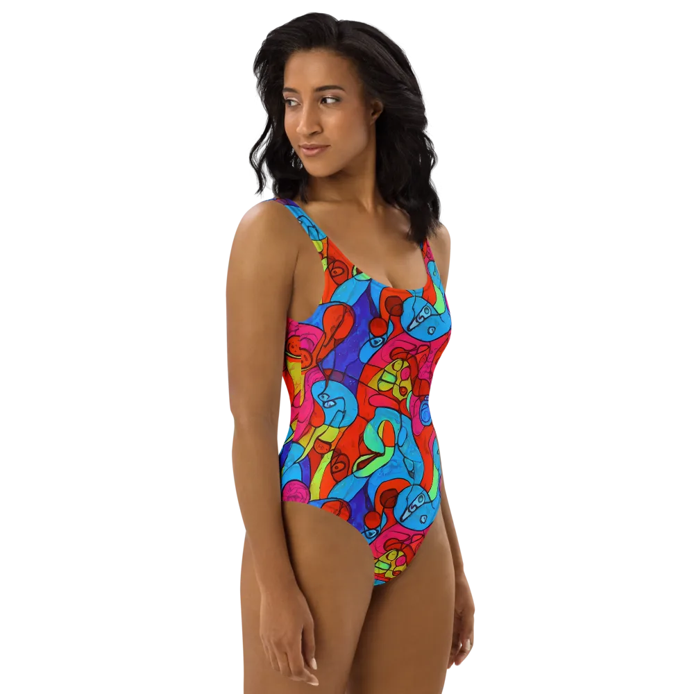 Vivid Orbit on One-Piece Swimsuit — Right