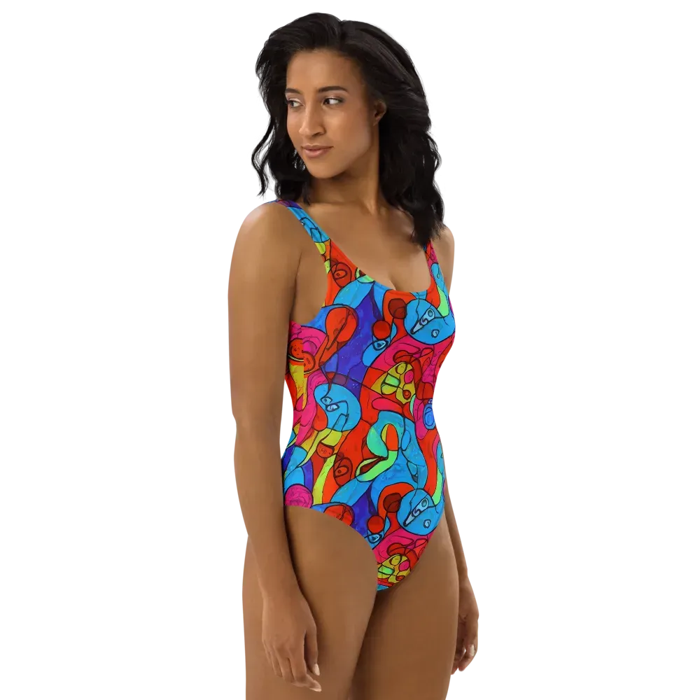 Vivid Orbit on One-Piece Swimsuit — Right