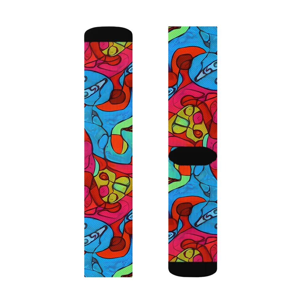 Vivid Orbit on Socks — Left Sock