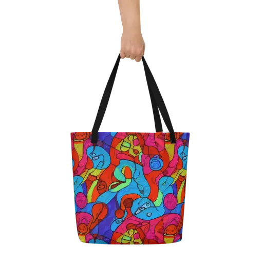 Vivid Orbit on a Large Tote Bag W/ Pocket