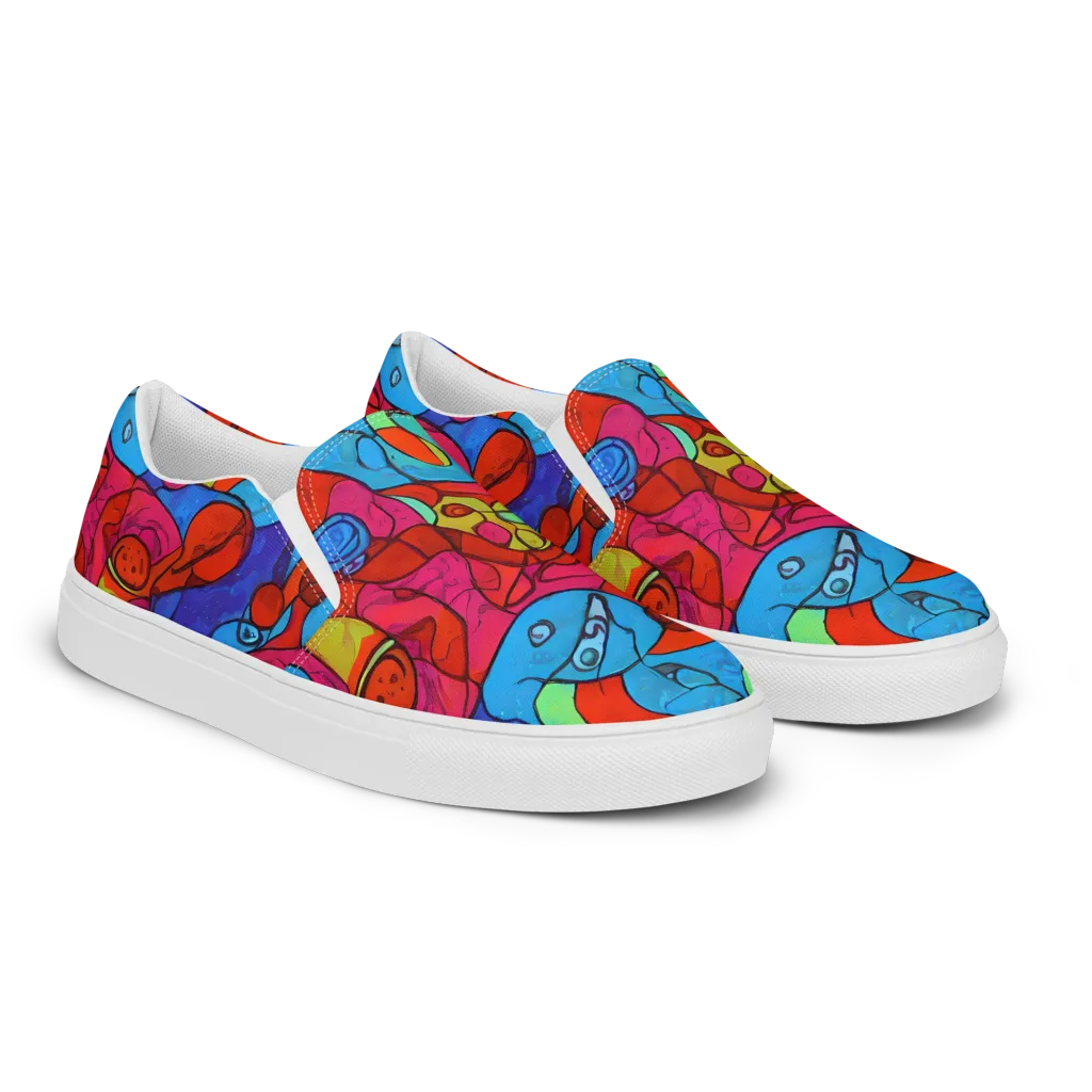 Vivid Orbit on Women's Slip-On Canvas Shoes — Right Front