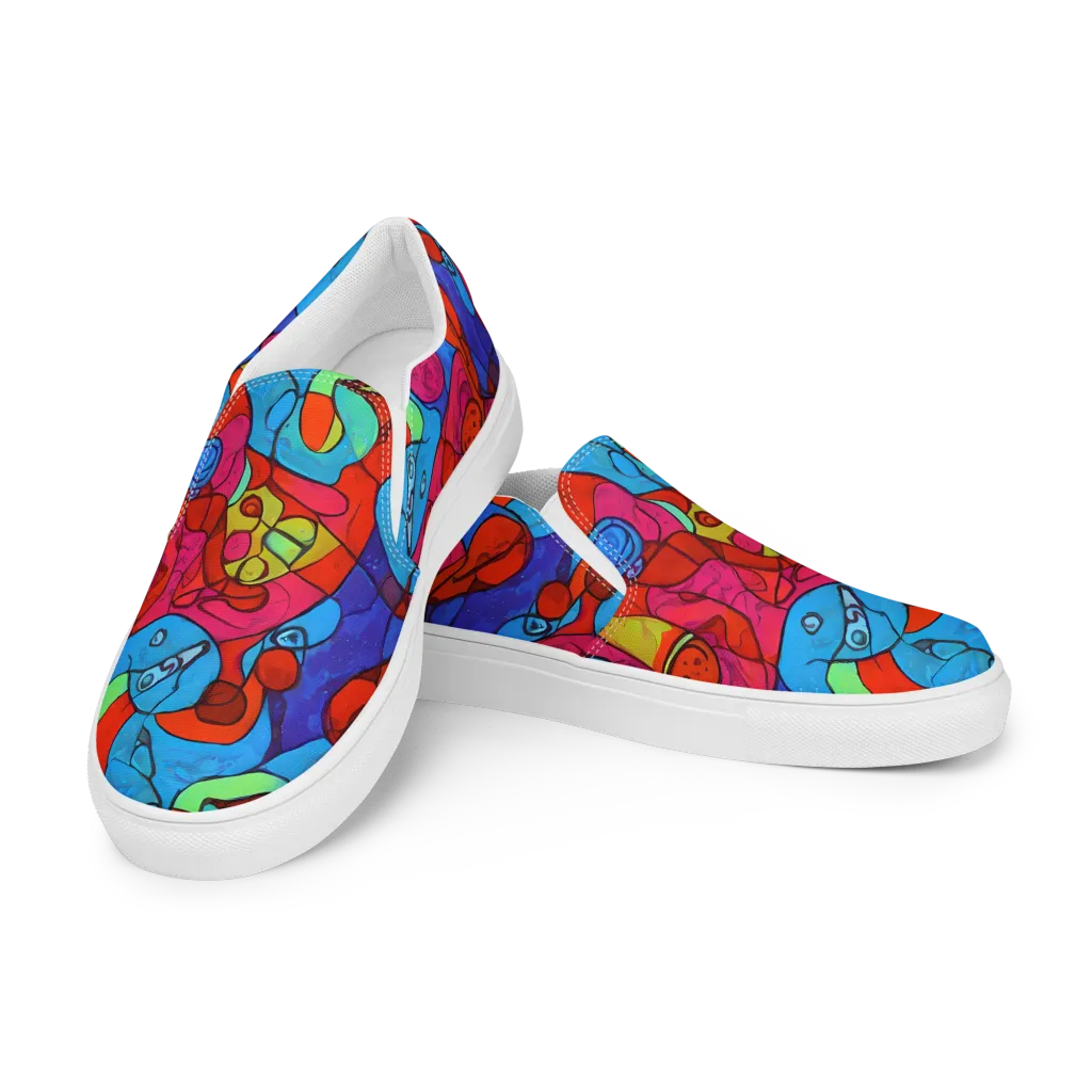 Vivid Orbit on Women's Slip-On Canvas Shoes — Left Front