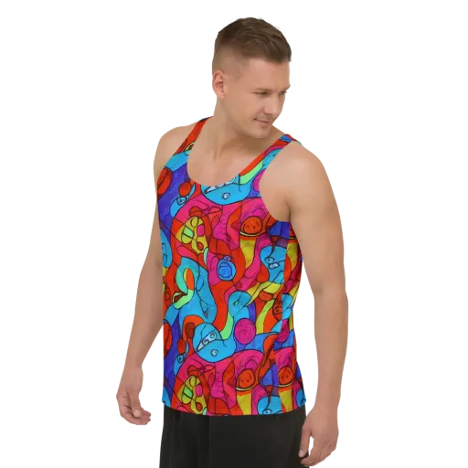 Vivid Orbit on a Men's Tank Top