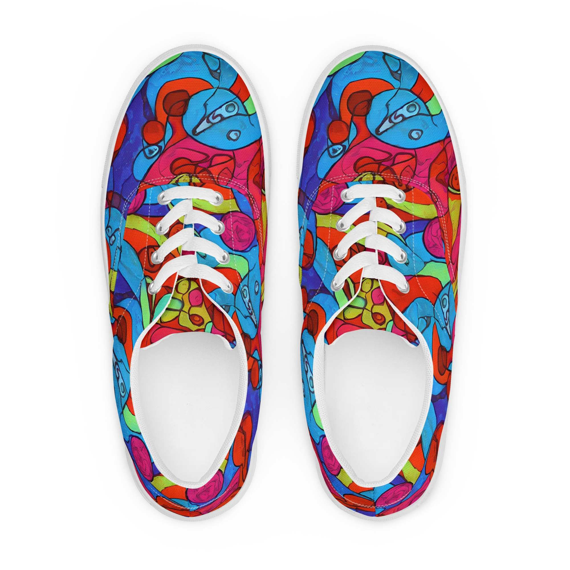 Vivid Orbit on Men's Lace-Up Canvas Shoes — Front