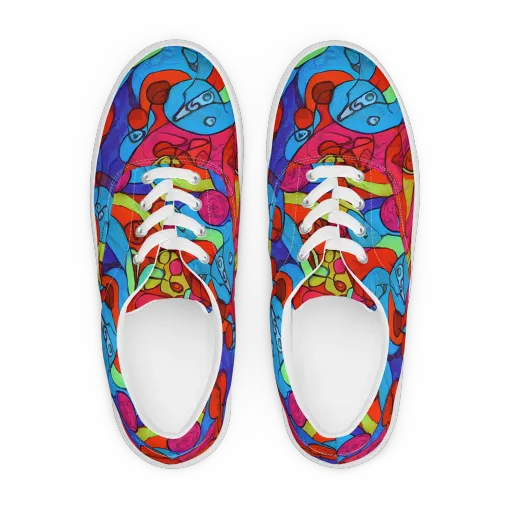 Vivid Orbit on a Men's Lace-Up Canvas Shoes