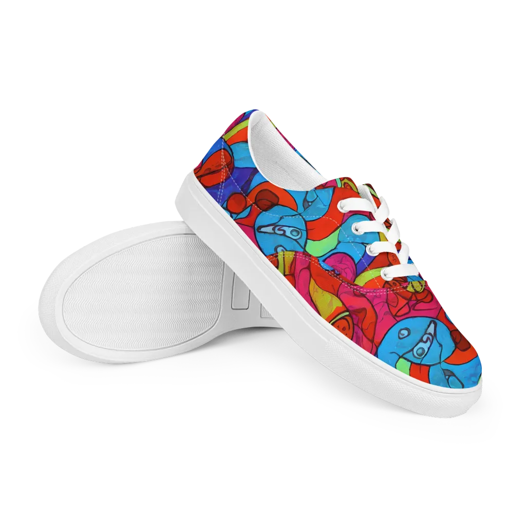 Vivid Orbit on Men's Lace-Up Canvas Shoes — Right Front