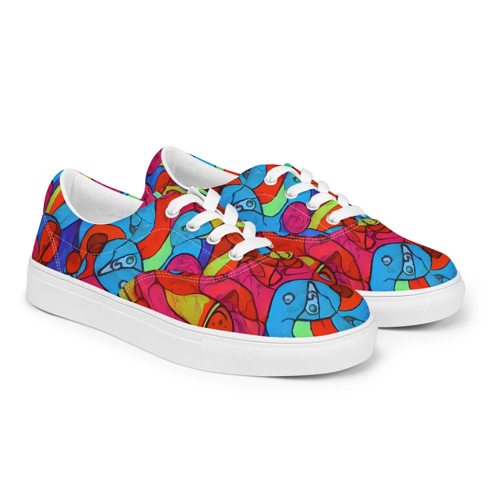Vivid Orbit on Men's Lace-Up Canvas Shoes — Right Front