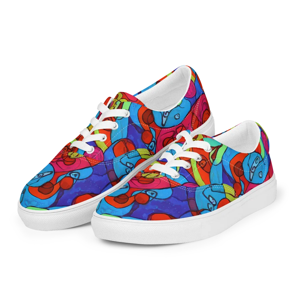 Vivid Orbit on Men's Lace-Up Canvas Shoes — Left Front
