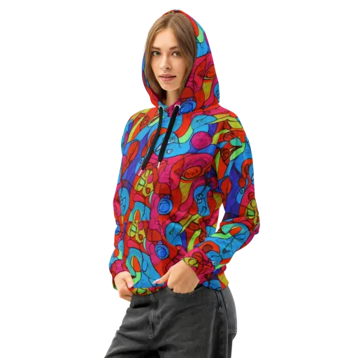 Vivid Orbit on a Cotton Hoodie