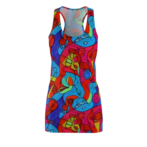 Vivid Orbit on a Racerback Dress