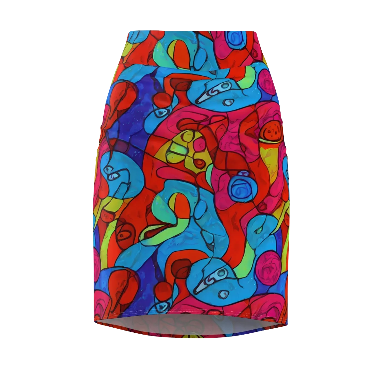 Vivid Orbit on Pencil Skirt — Front