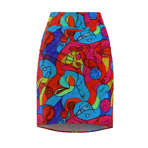 Vivid Orbit on a Pencil Skirt