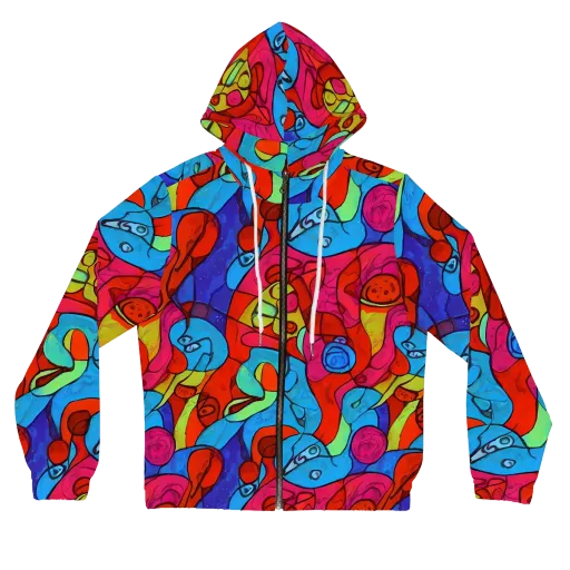Vivid Orbit on a Women's Full-Zip Hoodie