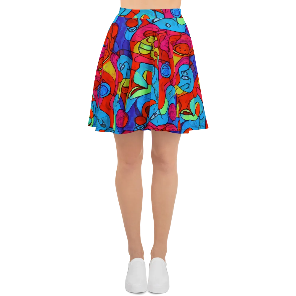 Vivid Orbit on Skater Skirt — Front