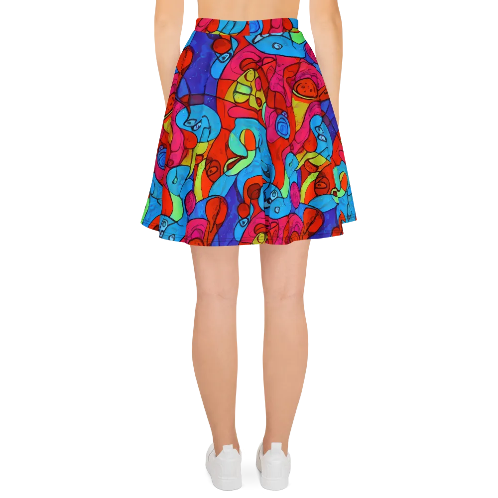 Vivid Orbit on Skater Skirt — Back