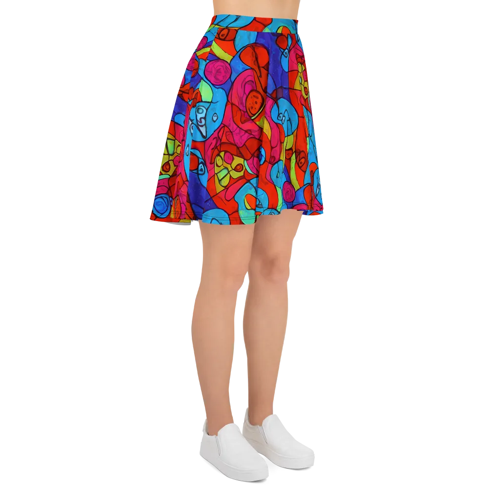 Vivid Orbit on Skater Skirt — Right