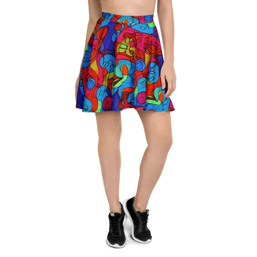 Vivid Orbit on a Skater Skirt
