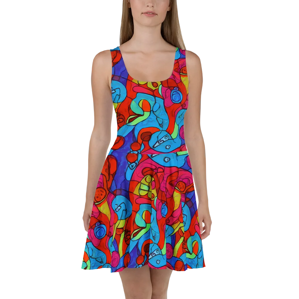 Vivid Orbit on Skater Dress — Front