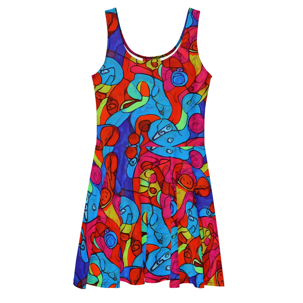 Vivid Orbit on Skater Dress — Front