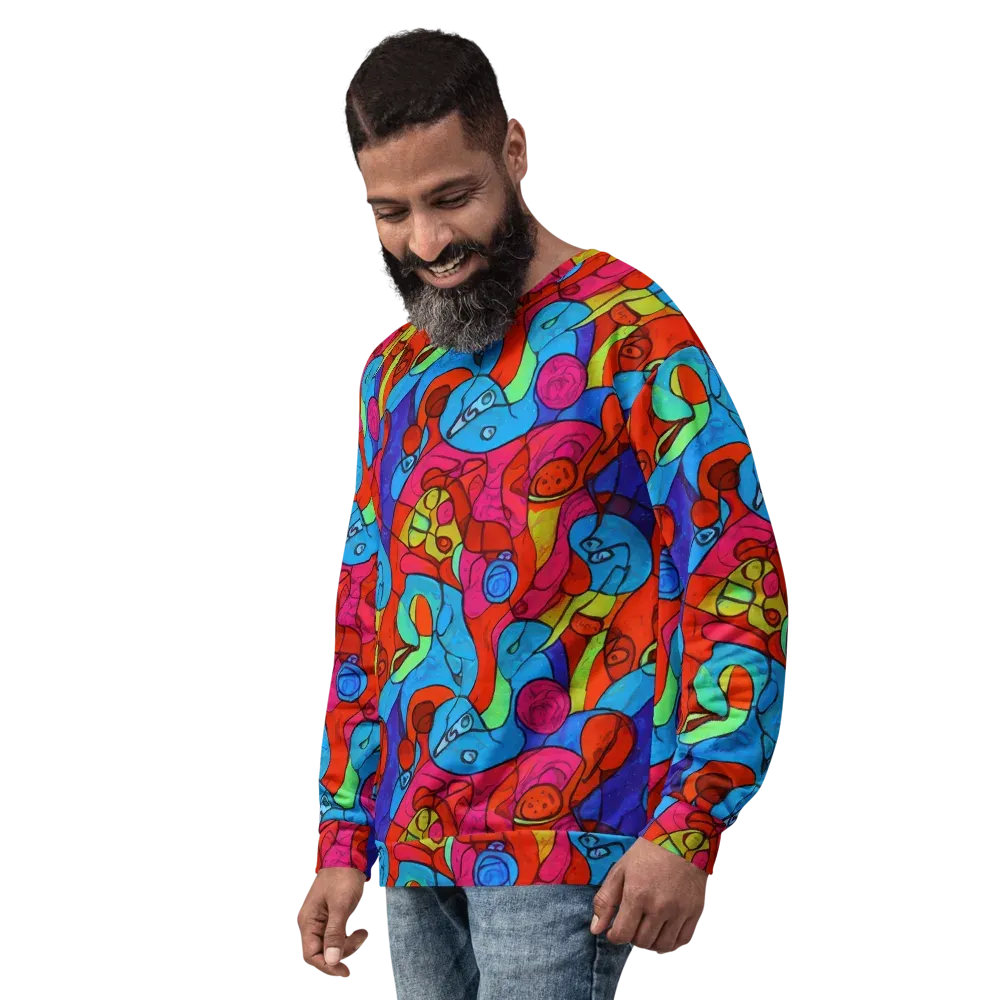 Vivid Orbit on Sweatshirt — Left Front