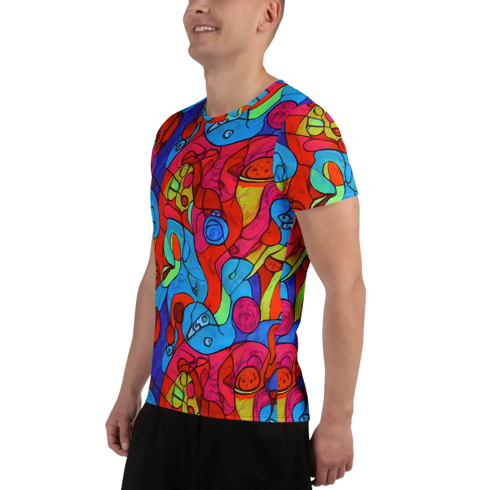 Vivid Orbit on Men's Athletic T-Shirt — Left