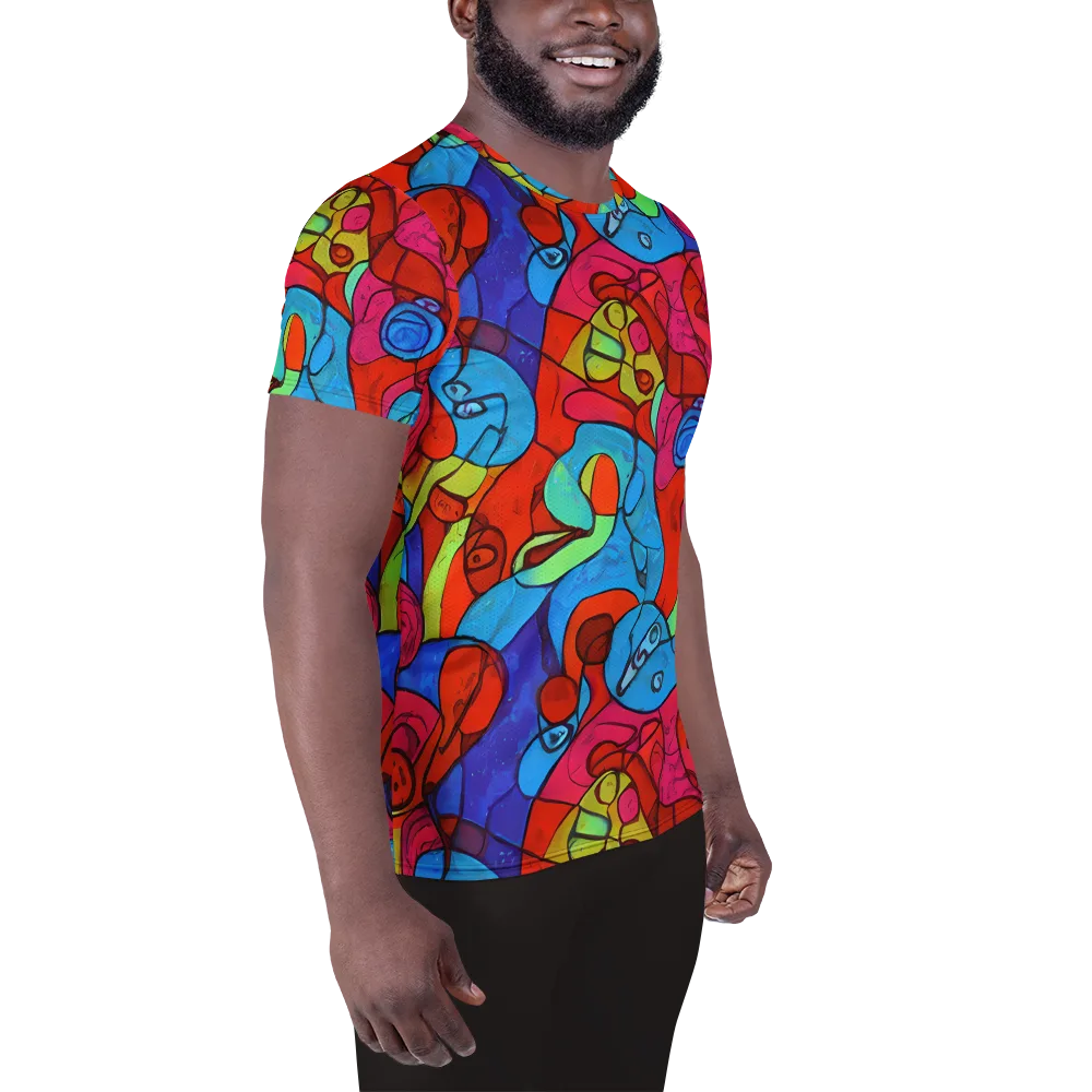 Vivid Orbit on Men's Athletic T-Shirt — Right