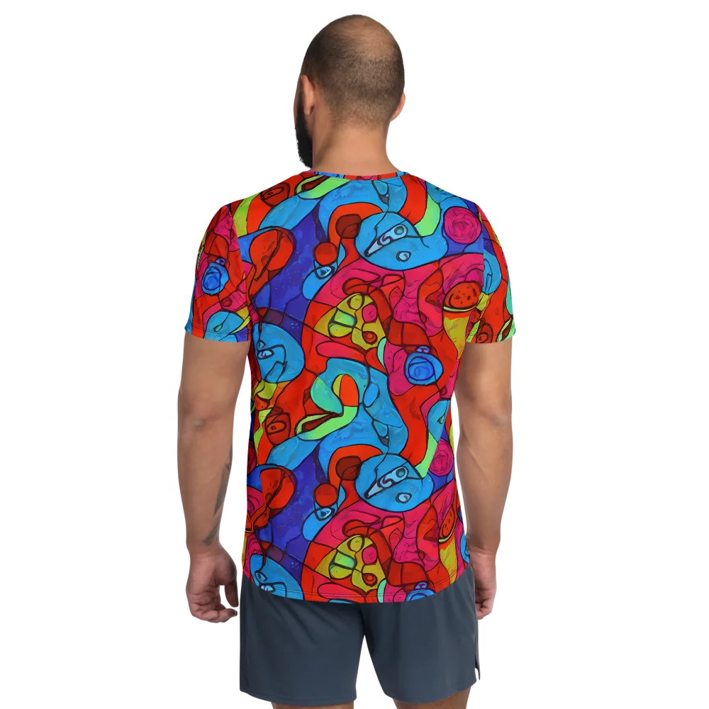 Vivid Orbit on Men's Athletic T-Shirt — Back
