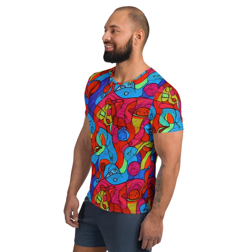 Vivid Orbit on Men's Athletic T-Shirt — Left