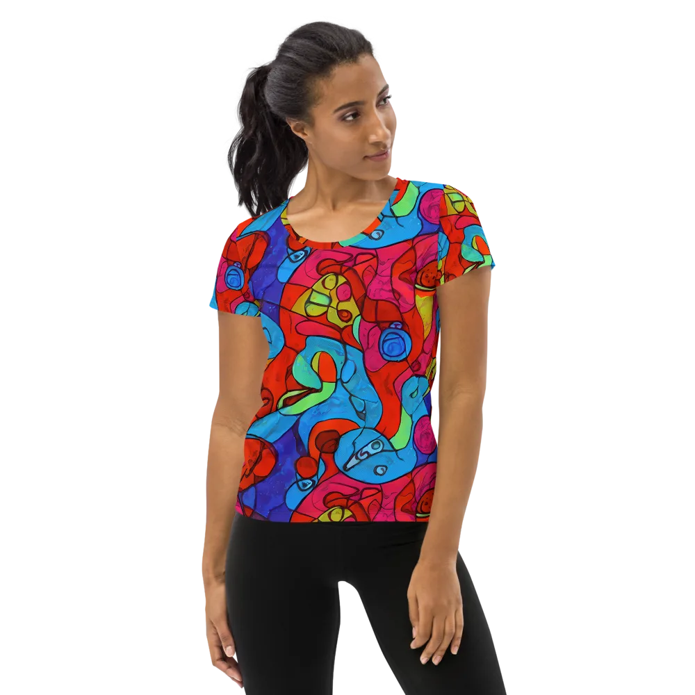 Vivid Orbit on Women's Athletic T-Shirt — Front
